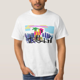 Camiseta Playa de flamencos rosas
