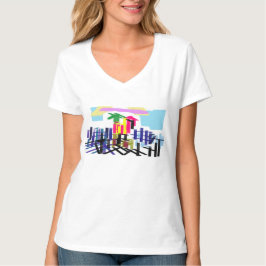 Camiseta Playa de flamencos rosas