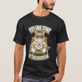 Camiseta Playa de gatos felino bien costa divertida vacacio