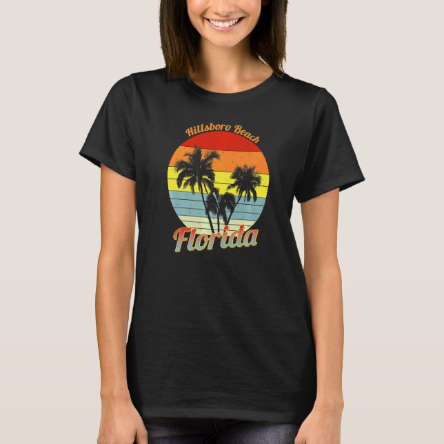 Camiseta Playa de Hillsboro Florida Palmeras Tropicales Ret (Anverso)