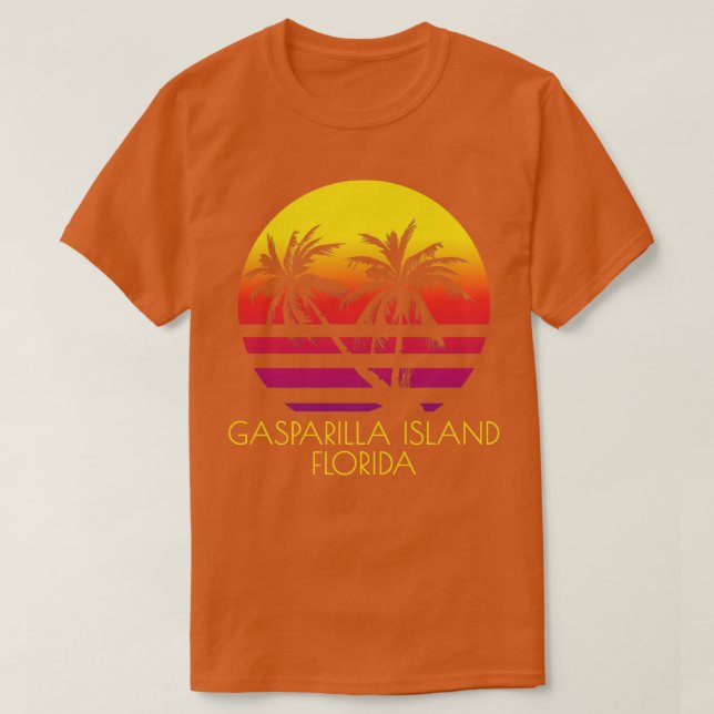Camiseta Playa de Isla Gasparilla Florida Palm Tree Tropica (Diseño del anverso)