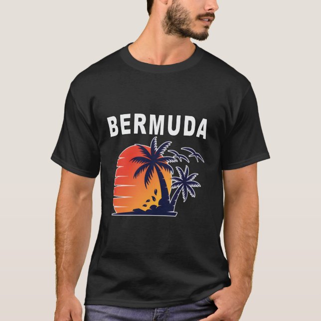 Camiseta Playa De Isla Tropical En Bermudas (Anverso)