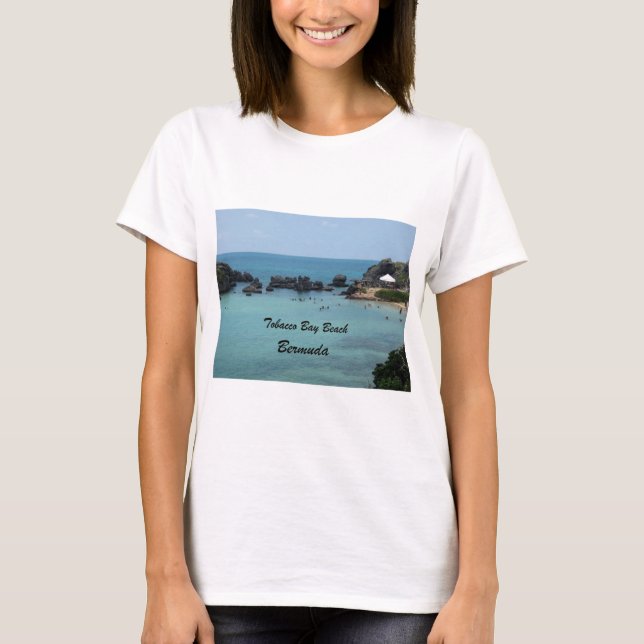 Camiseta Playa de la Bahía del Tabaco, Bermudas (Anverso)
