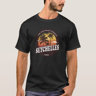Camiseta Playa de las palmeras de las Seychelles vintage de