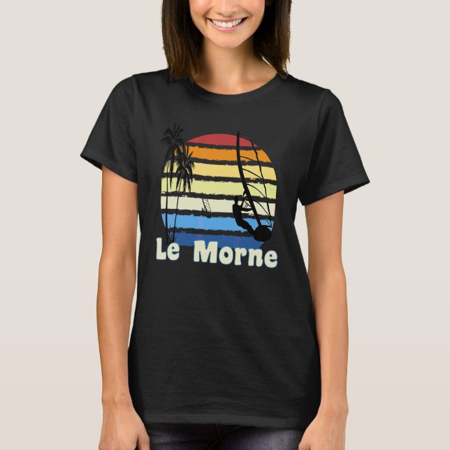 Camiseta Playa de Le Morne Mauritius Windsurfing Windsurf (Anverso)