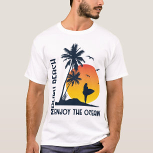 Camiseta Playa de Malibu Disfrute del océano