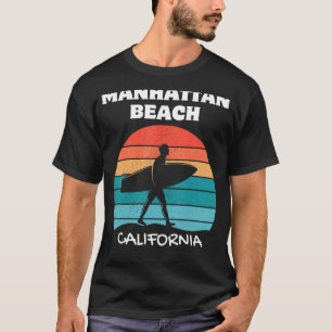CAMISETA PLAYA DE MANHATTAN CALIFORNIA SURF VINTAGE SUNSET