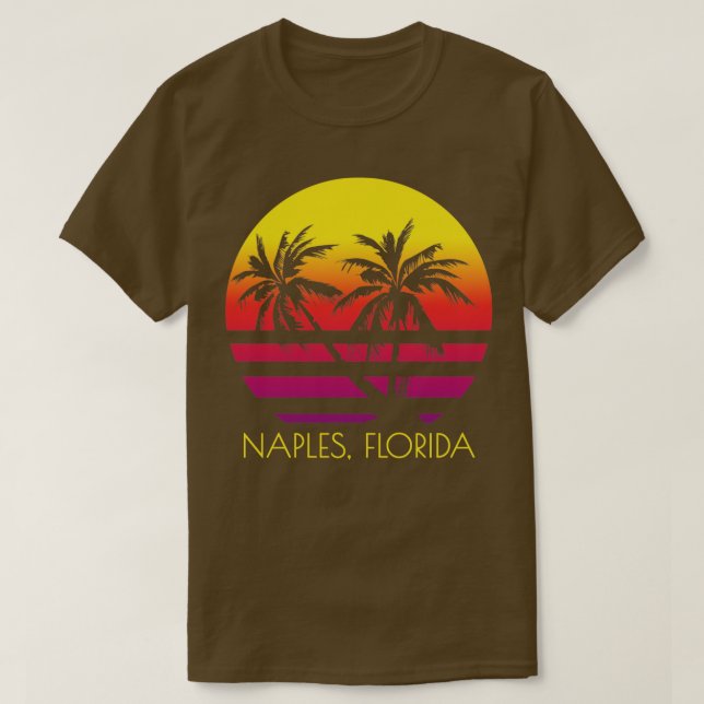 Camiseta Playa de Nápoles Florida Palmeras Tropicales Sunse (Diseño del anverso)