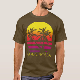 Camiseta Playa de Nápoles Florida Palmeras Tropicales Sunse