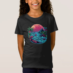 Camiseta Playa de neón tropical/hawaiana