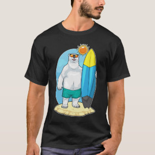 Camiseta Playa de oso polar Tabla de surf Verano