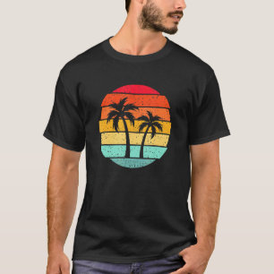 Camiseta Playa de Palm Trees Isla Tropical Retro de Verano 