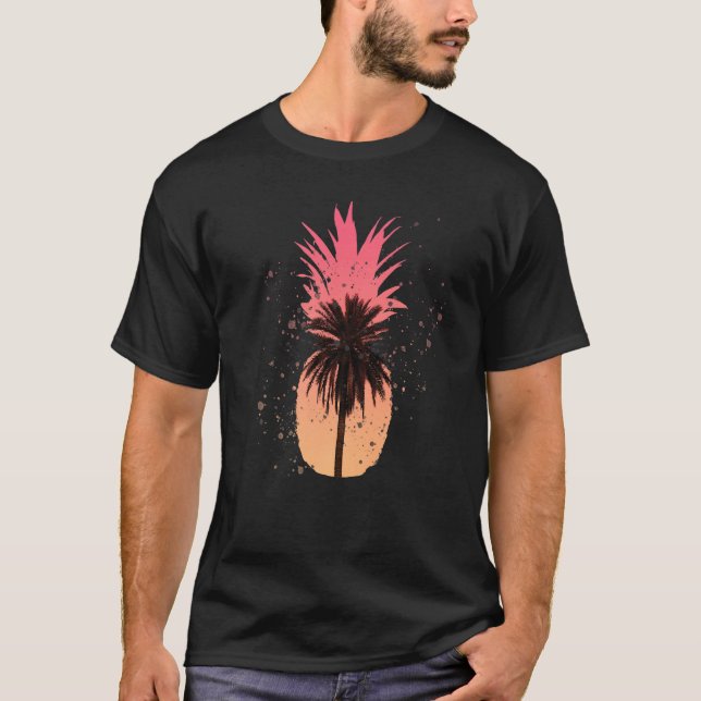 Camiseta Playa de palmeras de césped gráfico Guay Pineapple (Anverso)