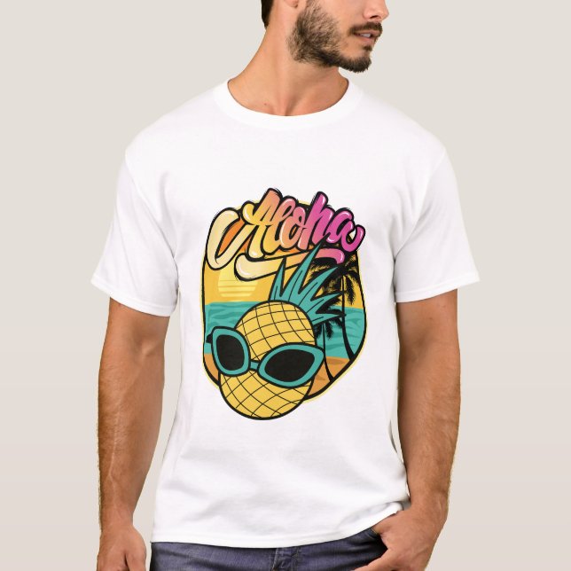 Camiseta Playa de Piña Aloha (Anverso)