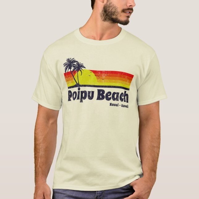 Camiseta Playa de Poipu del vintage (Anverso)