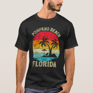 Camiseta Playa de Pompano de Florida Vintage Retro Familiar