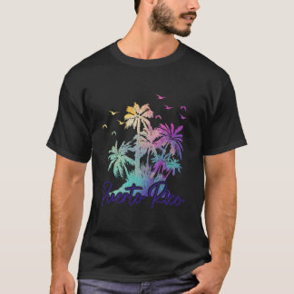 Camiseta Playa de Puerto Rico Boricua Palmeras Vacaciones