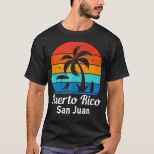 Camiseta Playa de Puerto Rico San Juan Palm Tree Vintage Su