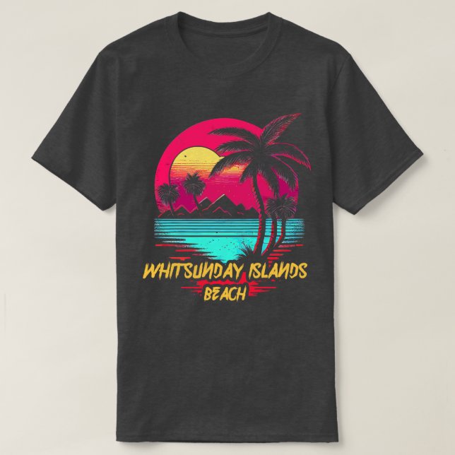 Camiseta Playa de Retrowave Beach Whitsunday Islands (Diseño del anverso)