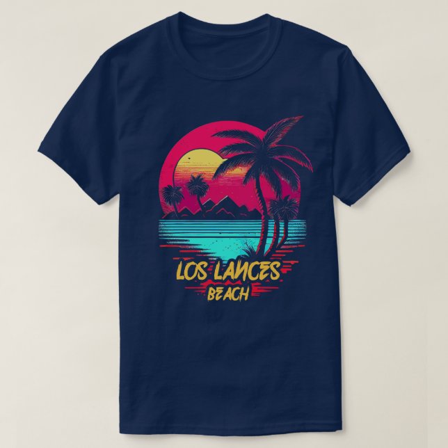 Camiseta Playa de Retrowave Los Lances (Diseño del anverso)