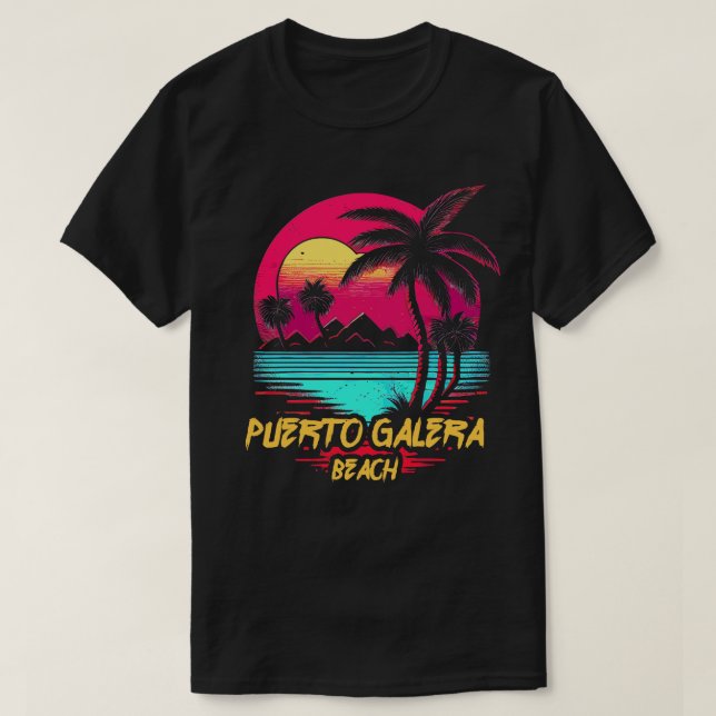 Camiseta Playa de Retrowave Puerto Galera (Diseño del anverso)