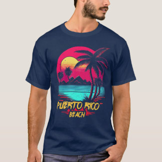 Camiseta Playa de Retrowave Puerto Rico