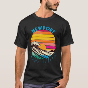 Camiseta Playa de Rhode Island con estilo de Newport RI Ret