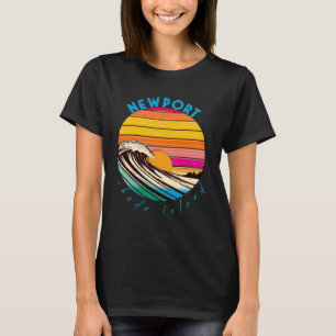Camiseta Playa de Rhode Island con estilo de Newport RI Ret