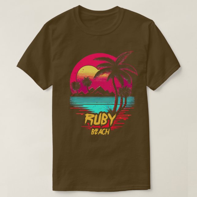 Camiseta Playa de Ruby de Retrowave Beach (Diseño del anverso)