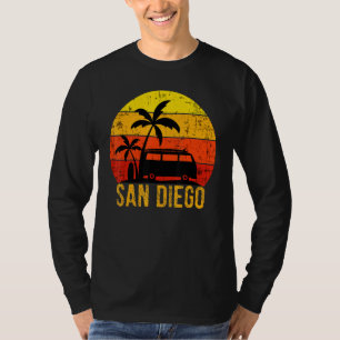 Camiseta Playa de San Diego California Sunset Retro Palm Tr