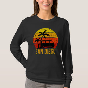Camiseta Playa de San Diego California Sunset Retro Palm Tr