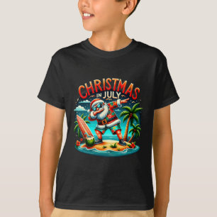 Camiseta Playa de Santa divertida Navidad en julio Santa ve