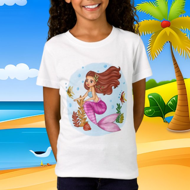 Camiseta playa de sirenas para chicas lindos (Subido por el creador)