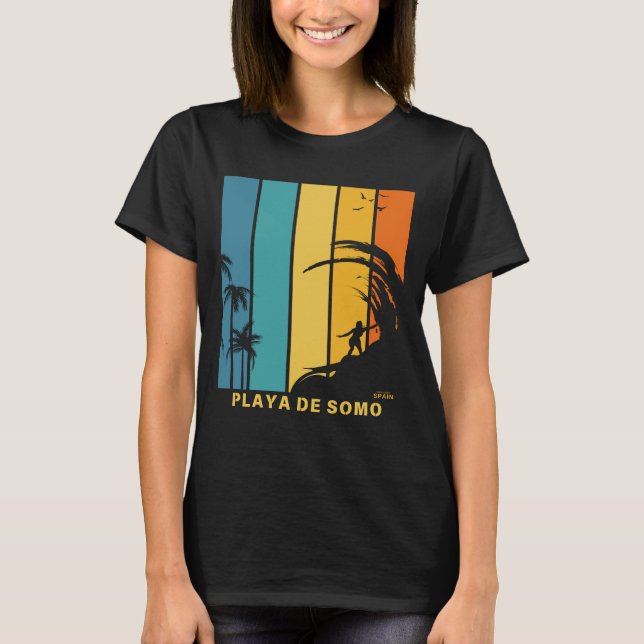 Camiseta Playa de Somo España Surfing Beach (Anverso)
