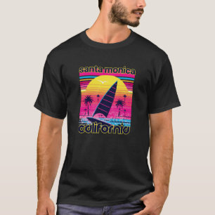 Camiseta Playa de souvenirs de estilo Santa Mónica Retro 80