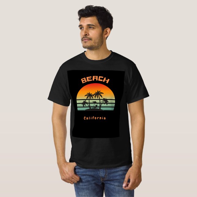 Camiseta Playa de Sunset California (Anverso completo)