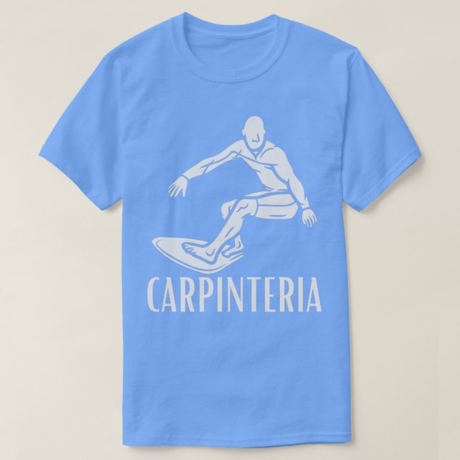 Camiseta playa de surf de carpinteria (Diseño del anverso)