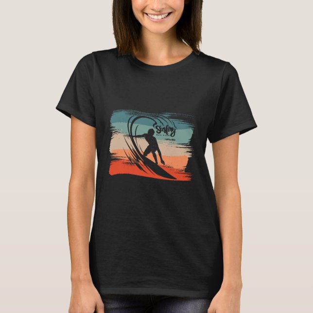 Camiseta Playa de surf Tabla de surfista Surf  (Anverso)