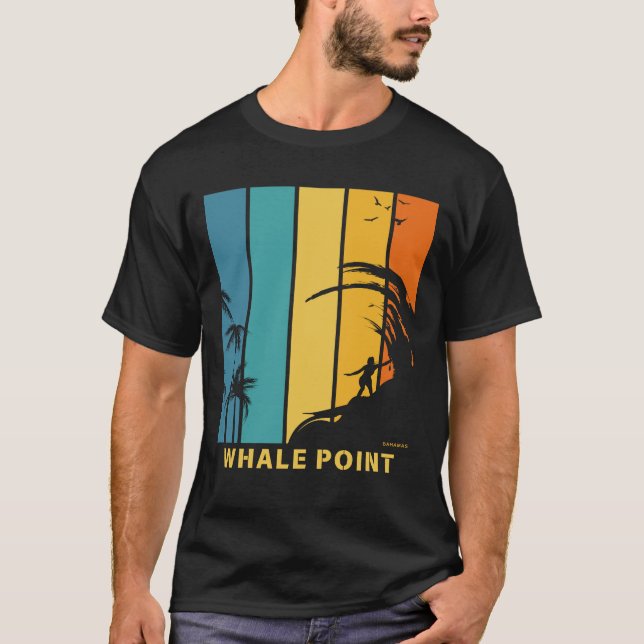 Camiseta Playa de Surf Whale Point Bahamas (Anverso)