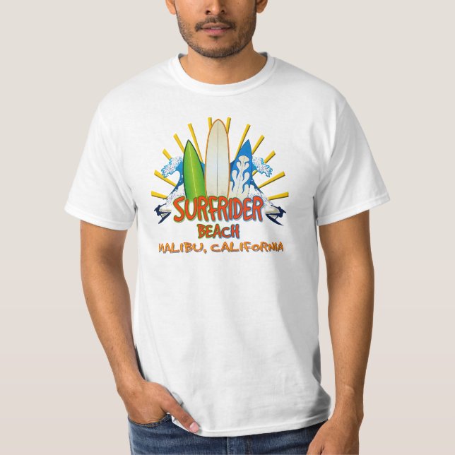 Camiseta Playa de Surfrider, Malibu, California (Anverso)