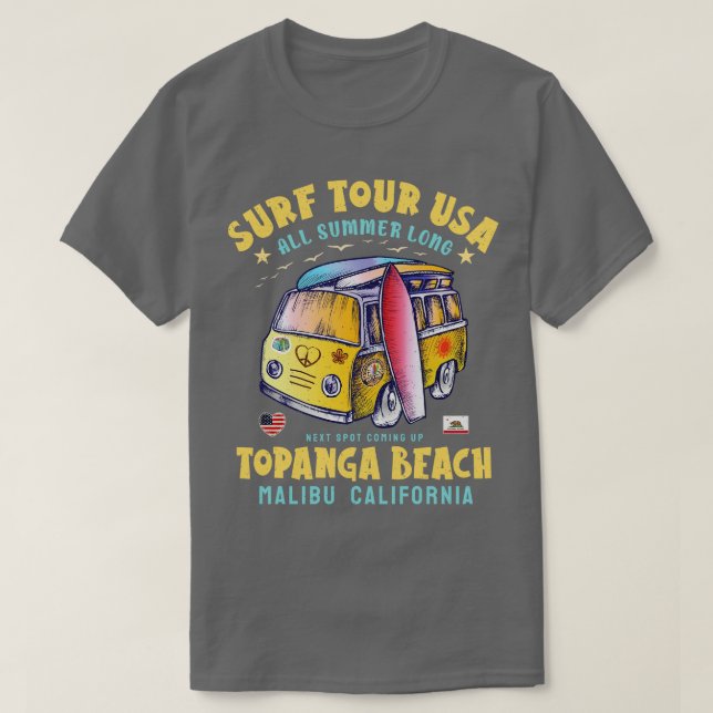 Camiseta Playa de Topanga Malibu California (Diseño del anverso)