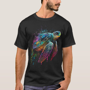 Camiseta Playa de Tortuga Marítima sobre Novelt gráfico de 