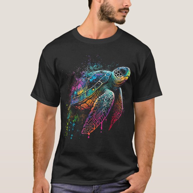 Camiseta Playa de Tortuga Marítima sobre Novelt gráfico de  (Anverso)