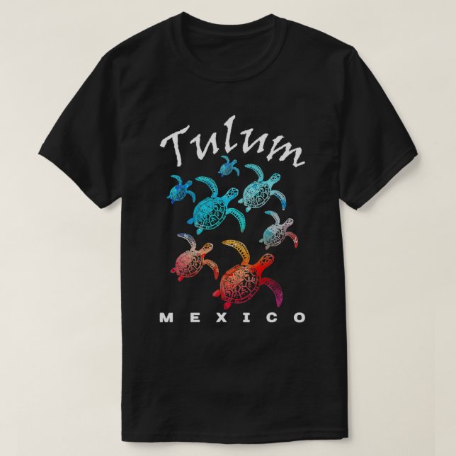 Camiseta Playa de tortugas marinas de Tulum Mexico (Diseño del anverso)