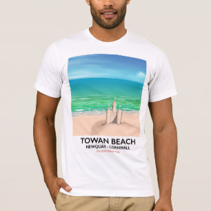 Camiseta Playa de Towan - impresión del viaje del castillo