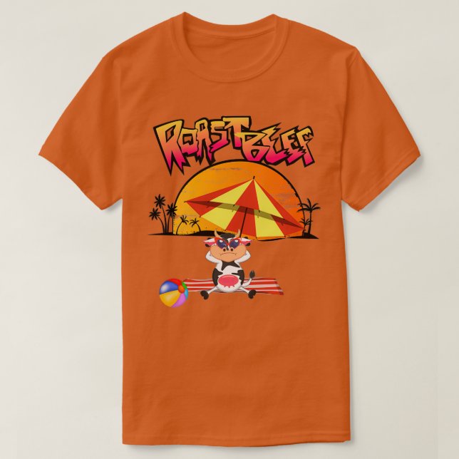 Camiseta Playa de vacas asadas T (Diseño del anverso)