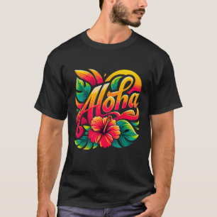 Camiseta Playa de verano Aloha Tropical Flower Hawaii Vacat