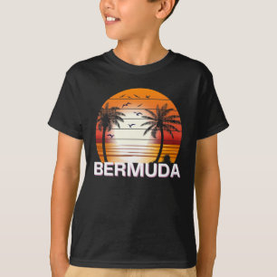 Camiseta Playa de verano de las Palmeras Vintage de Bermuda