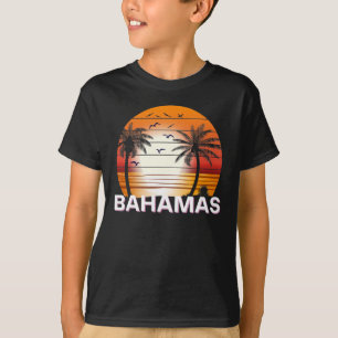 Camiseta Playa de verano de palmeras antiguas de las Bahama