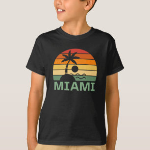 Camiseta Playa de Verano de Palmeras Vintage de Miami Flori